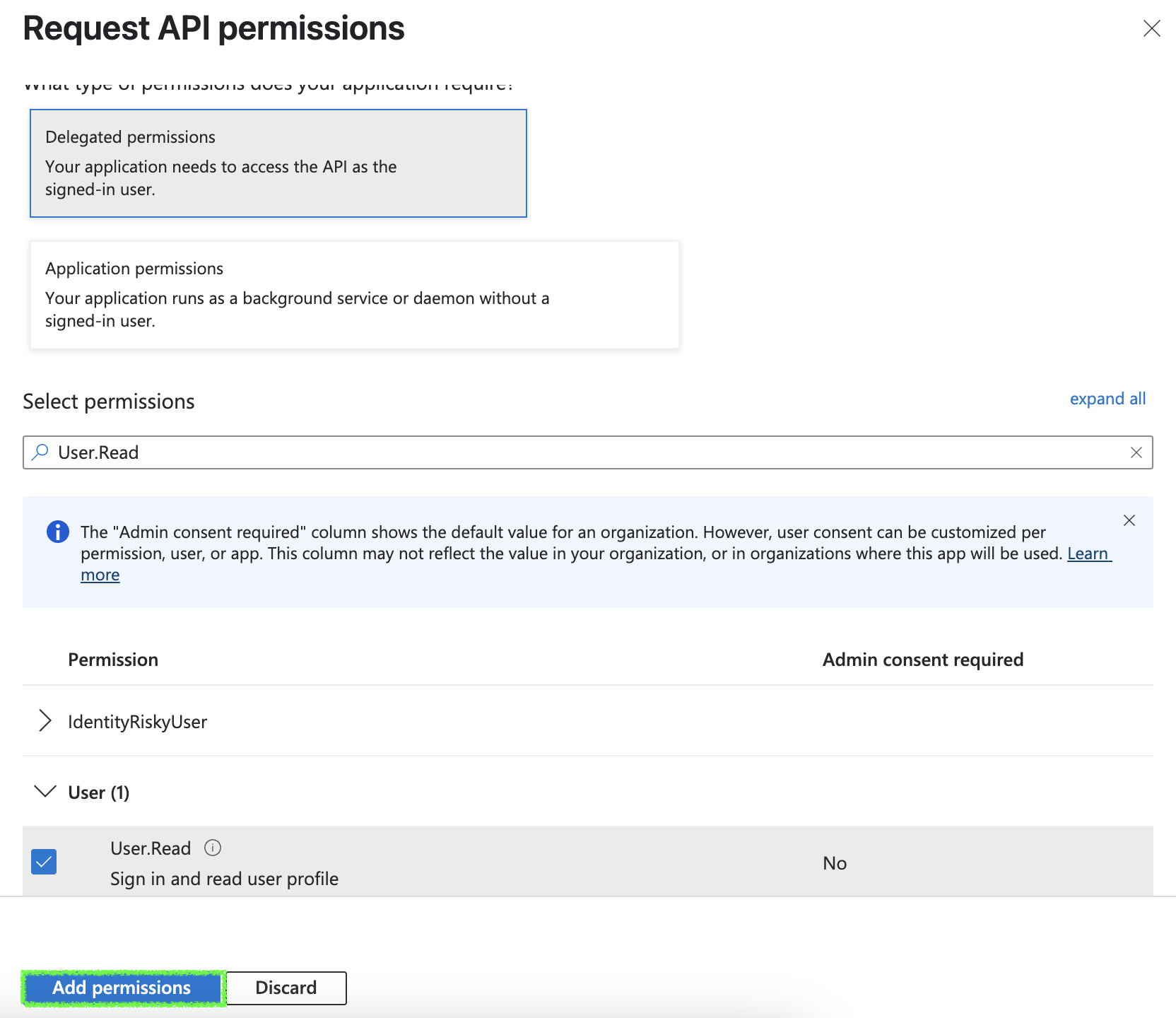 Permission Screenshots