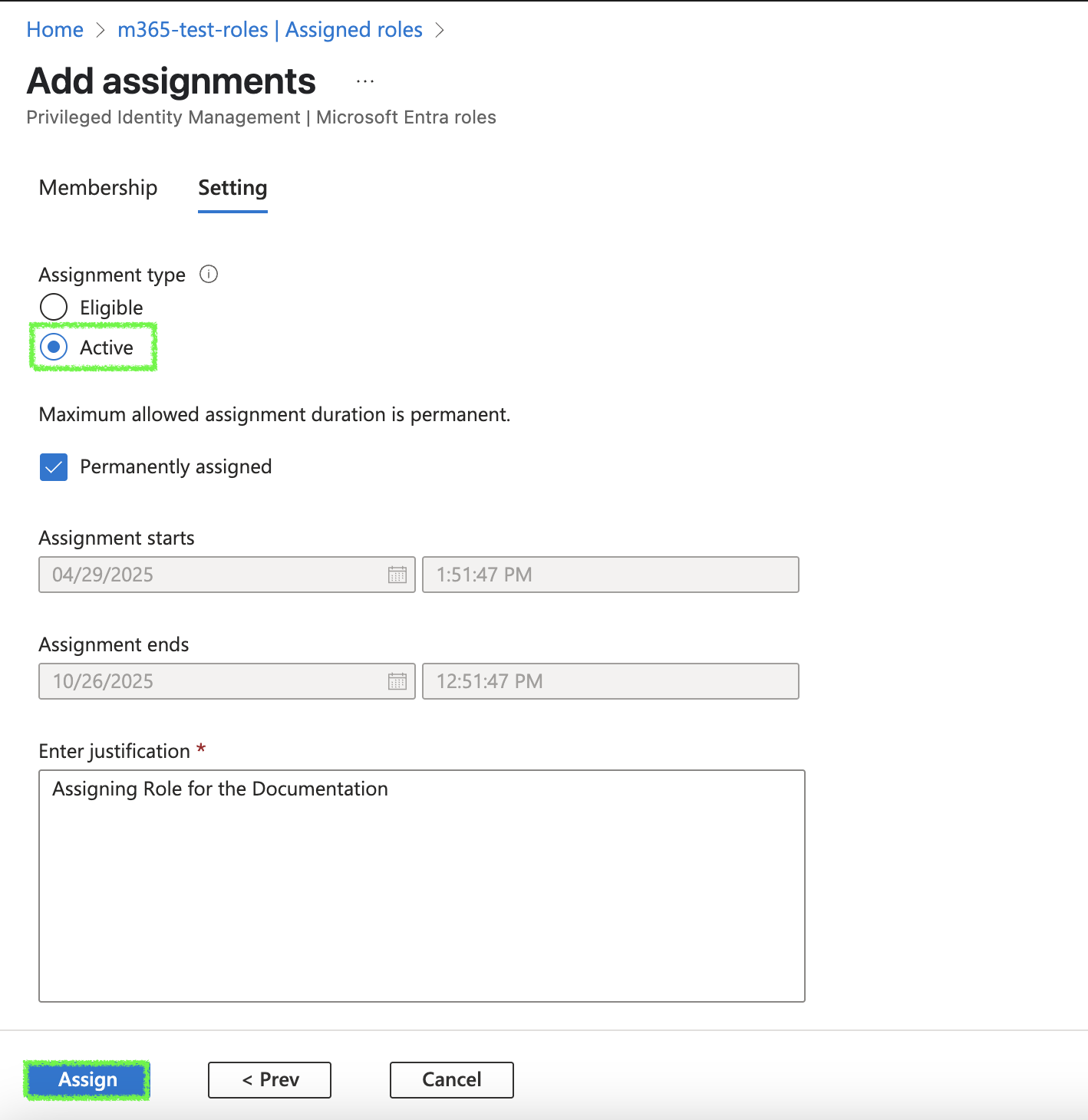 Grant Admin Consent for Role